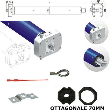 Motore Tapparella Tapparelle 220kg 120nm Con Manovra Di Emergenza Sblocco 230v
