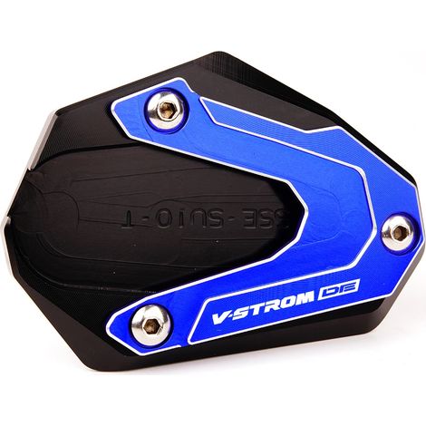 Béquille latérale (bleue) compatible avec V-STORM 800DE 2023 VSTROM 800DE V-strom 800 de CNC pour moto, avec porte-clés et extension. (1/4)