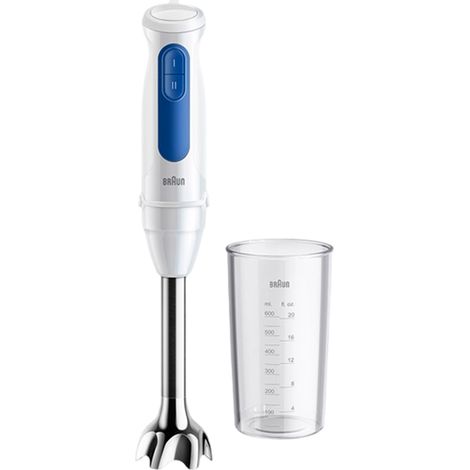Mixeur plongeant - BRAUN - MultiQuick MQ30001M - 900 W - 2 vitesses - Blanc / Bleu