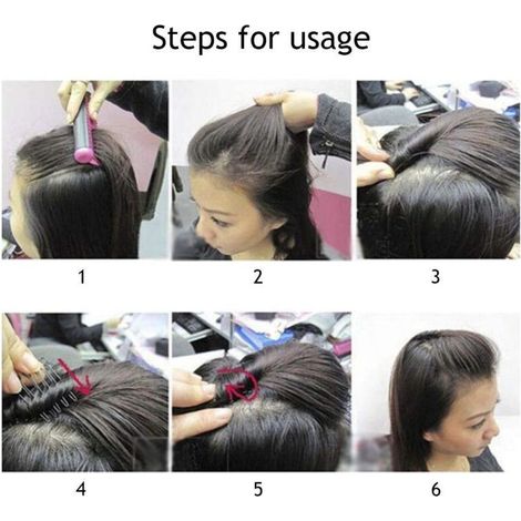 Unsichtbarer Kamm mit flexiblem Aufsatz, ausziehbarer Haarclip für feines Haar, Set mit 5 schwarzen Haarclips für Frauen und Mädchen (1/5)
