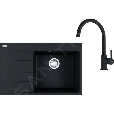 Franke Colonnes - Set de cuisine G271O, évier en fragranit CNG 611-78 TL/7 + robinet FC 6018.071, onyx 114.0700.775 (1/4)