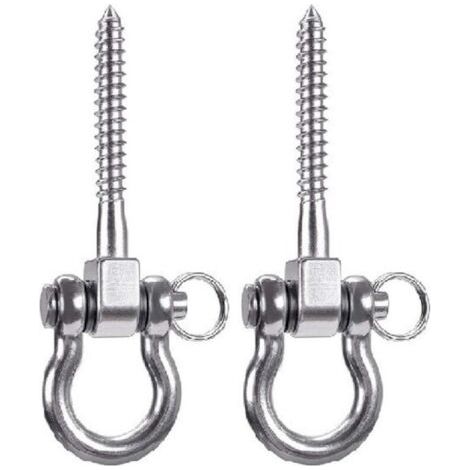 Pair Lntyq 2pcs Suspension à Vis 12.5cm Hamac Cintre de Balançoire, Ensemble de Kit de Montage Pivotant pour Chaise de Terrain de Jeu Extérieure Yoga Corde Sac de Frappe Sac de Sable (1/4)