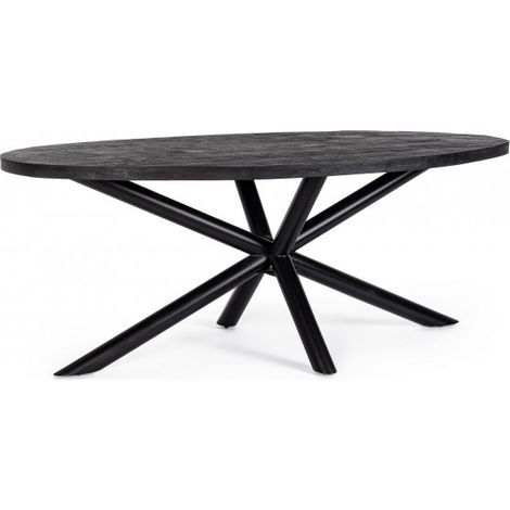Tavolo Ovale Legno Nero Moderno da Interno 200x110 - SELENE (1/5)