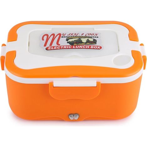 Boîte Chauffante Lunch Box pour Voiture Électrique Boîte Déjeuner Thermique de 1.5L Boîte Alimentaires Boîte Repas Revêtement en Isolation pour voyager(24V-Orange) (1/5)