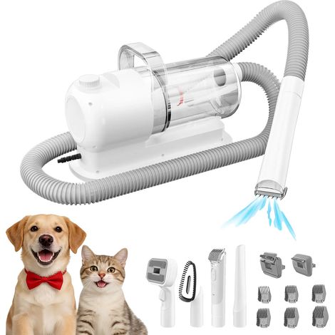 Kit de aseo para mascotas, aspiradora multifunción, cortapelos eléctrico, BLANCO (1/2)