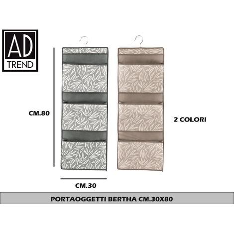 1 Pezzo Contenitore Appendino in TNT con 3 Tasche 30 x 80 cm 2 Colori