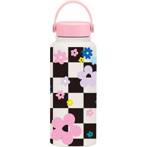 Gourde Isotherme Sport 2025 Nouveau Modèle 1L Grande Capacité Portable Pliable à Ouverture Large Femme (1/5)