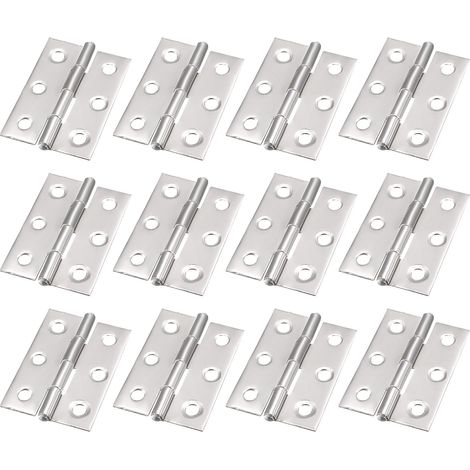 Charnières de porte en acier inoxydable de 4,3 cm (1,7 pouce) de longueur pour fenêtre de placard (lot de 12) (1/5)