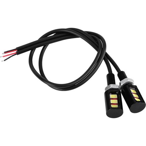 2x 12V Universal Coche Moto Tornillo Placa Luz Lámpara LED Blanco (1/3)