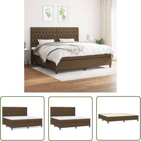Lit à sommier tapissier avec matelas - Cadre De Lit Moderne: King Size - Lit Double - Marron foncé 200x200 cm Chic-398461 (1/5)