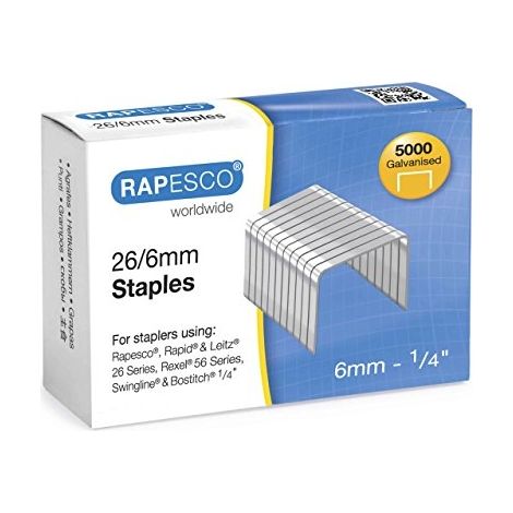 RAPESCO AGRAFES À POINTE EN ACIER GALVANISÉES 26/6MM (LOT DE 5000) S11662Z3 (1/3)