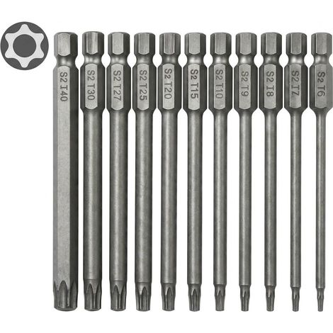 Jeu de 11 Embouts Tournevis Longs pour Torx, Embouts Magnetique (1/5)