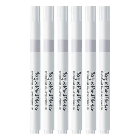 5 Pièces Marqueurs Blancs Permanent, Stylo Blanc ImperméAble et SéChage Rapide, Marqueur Blanc indelebile, pour Bois, Plastique, Pierre, Verre, Cuir, Métal, Toile (1/5)