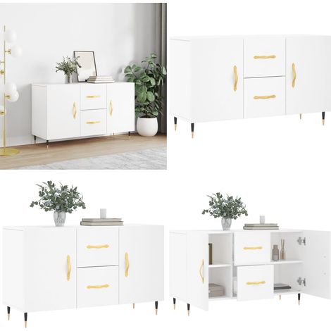 Sideboard Weiß 100x36x60 cm Holzwerkstoff - Schreibtisch - Wohnzimmermöbel - Sideboard - Regal - Aufbewahrung - Home & Living