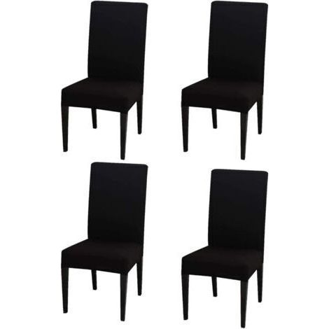 4-Piece Black Chair Set, 383847cm High Back Chair Cover, Modern, Elastic and Washable, Suitable for Dining Room and Kitchen (1/5)