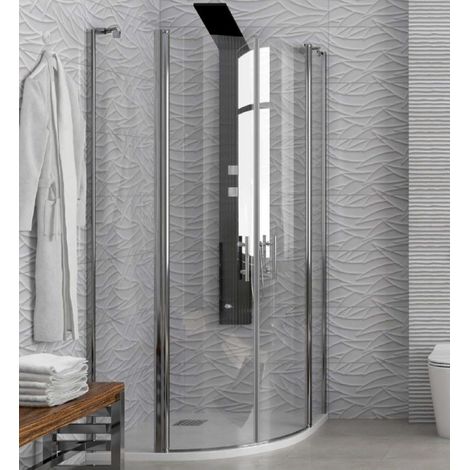 Parois de douche ¼ de cercle PANEX 200 H. 190 cm-Transparent-Transparent-- (1/2)