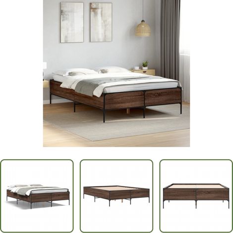 Sommeil -  Cadre de lit sans matelas chêne marron 140x190 cm (1/5)