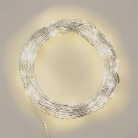 Catena lineare microled professionale per interno ed esterno Ø1,5 mm -2 m - 20 microled / Porta batterie (1/4)
