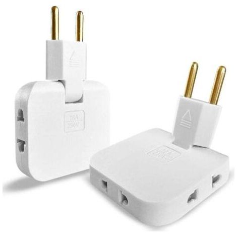2x Multiprise Plate Derriere Meuble avec 3 Prises Prise Plate avec Connexion Pivotante 180º Prise Multiple 16A/250V Multiprise Extra Plate Multiprises (1/4)