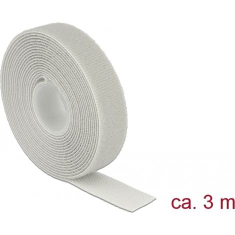Delock Sujeciones de velcro en rollo de 3 m LA x 20 mm AN gris