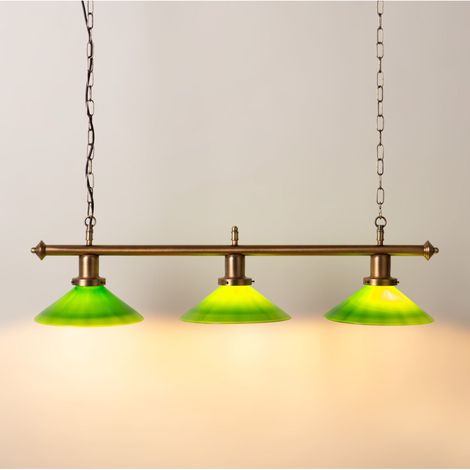 Lámpara Colgante Vintage "BANQUERO" - 3 X E27 - Verde (1/5)