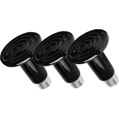 Lot de 3 lampes chauffantes en céramique pour reptiles, ampoule E27. (1/5)
