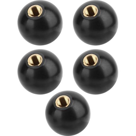 Poignée en plastique technique noir, bouton sphérique rond, 5 pièces, vis M10x35, pièce de rechange pour machine-outil (1/5)