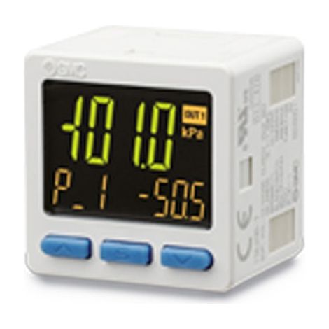 Interrupteur de pression SMC, -1,01 bar max, R 1/8 PNP collecteur ouvert 2 sorties + tension analogique ( Prix pour 1 )