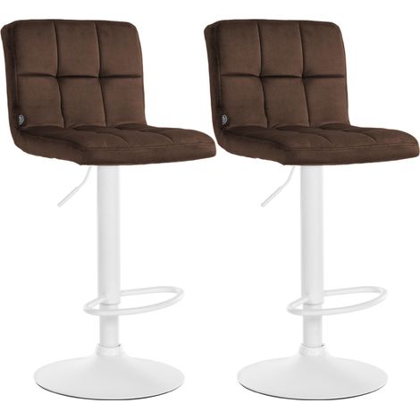 2er Set Barhocker Peru Samt braun weiß