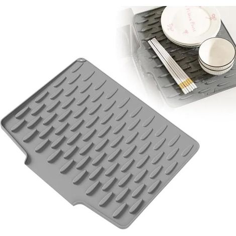 Tapis De SéChage à Plat En Silicone, Pour Plats Fruit NéClat De Cuisine Non GlisséE Drouger Le Comptoir à Chaleur Protecteur (Gris) (1/5)