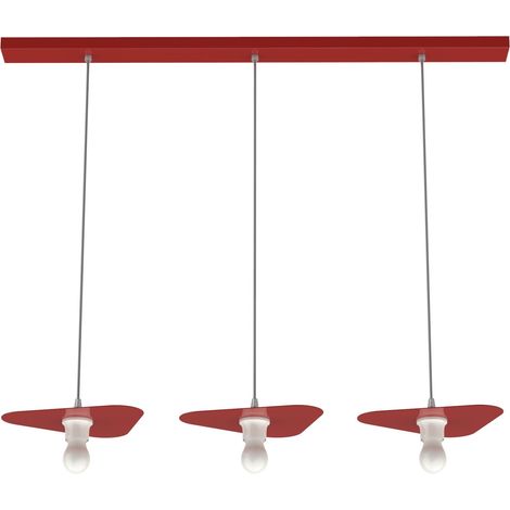 LUMICOM CLOUD Sospensione, 3XE27, max 42W, metallo, rosso lucido, 25x20cm (1/2)