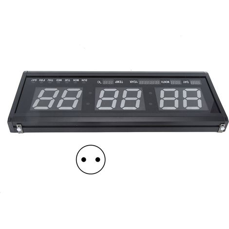 Reloj Digital LED Pared Escritorio 48cm Fecha Temperatura Humedad 8 Alarmas Marco Vidrio – Ideal para Salón y Oficina (1/5)