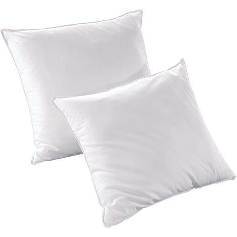 Lot de 2 oreillers recyclés 60 x 60 cm de DREAMEA - Enveloppe 100% microfibre - ROSA