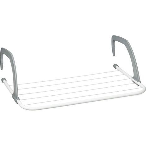 Séchoir à linge suspendu pour radiateur et balcon – Longueur 3 m – Acier blanc – Compact et portable pour petits espaces (1/5)