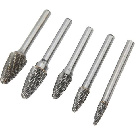 Doppelt geschnittener Hartmetall-Rotationsfeilensatz, 6 mm Schaftdurchmesser, für das Oberflächenschleifen von Flugzeugen, Fahrzeugen und Schiffen