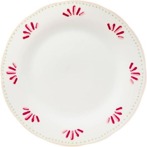 Lot de 6 Assiettes Plates "Fleur de Rose" 26cm Multicolore