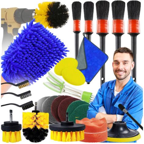 Kit de nettoyage de voiture pour le nettoyage des voitures, brosses, 26 pièces. (1/5)