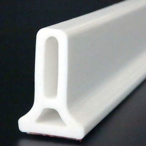 Barrière de douche pliable et système de rétention pour barrage d'eau et maintient l'eau à l'intérieur du seuil (Blanc, 2 M) (1/4)