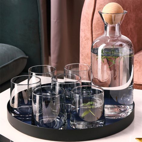 1200-ml-Glaskaraffe + 4 x 260-ml-Gläser, 5-teiliges Set, Regenbogen-Teekanne, Glasgetränke-Set, Geschenkverpackung (1/5)