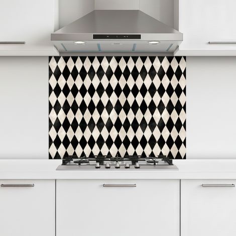 CRÉDENCE CUISINE Classique - Motif - Noir 80x60 cm