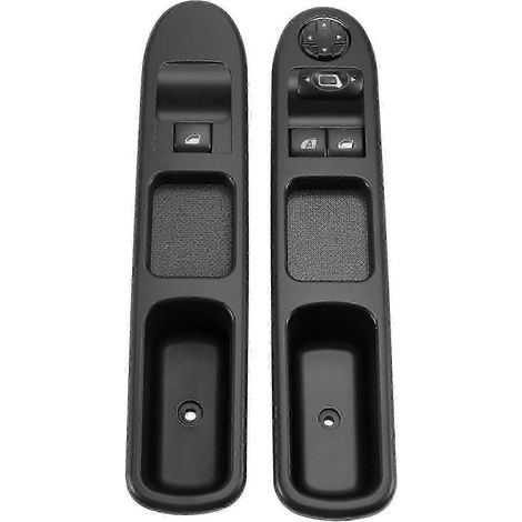 Lot de 2 interrupteurs de commande de lève-vitre électrique côté conducteur/passager pour Peugeot 207 (2007-2015) - Références : 6554QC, 6490HQ, 6554HJ (1/5)