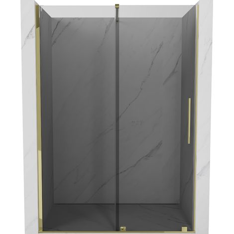 Mexen Velar Schiebetür-Duschwand 130 cm, Grafit, Gold - 871-130-000-41-50 (1/5)