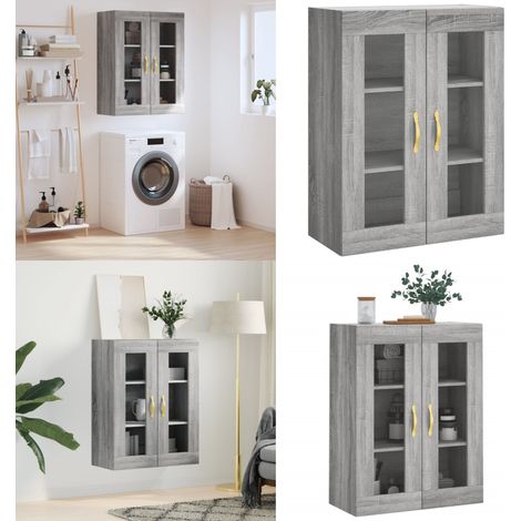 Mobile a Parete Grigio Sonoma 69,5x34x90 cm - Mobile a parete - Armadio a muro