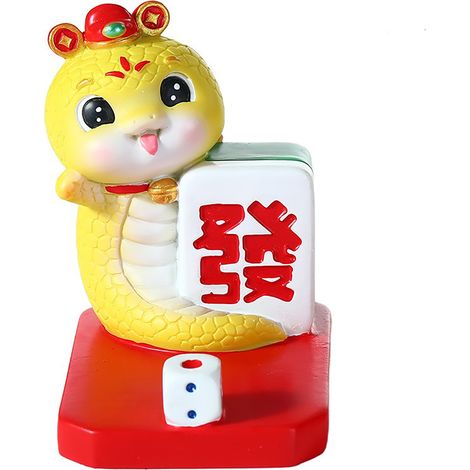 Soporte para teléfono Serpiente Dorada – Prosperidad (1068 Mahjong) Accesorio decorativo creativo para el escritorio (1/5)