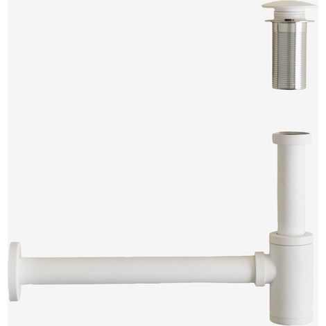 Set sifone lavello Bibur in acciaio inox e valvola di scarico per lavello tipo Click-Clack Orveta SKLUM            
