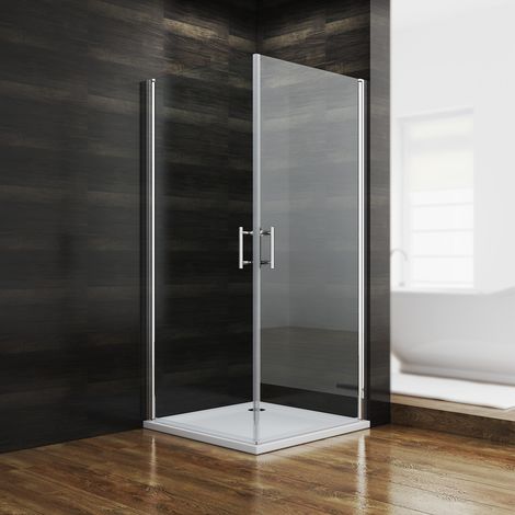 SONNI Duschkabine Eckeinstieg Pendeltür Dusche Schwenktür Duschabtrennung Duschwand Rahmenlos und Leicht zu Reinigen 90x90x195cm (1/5)