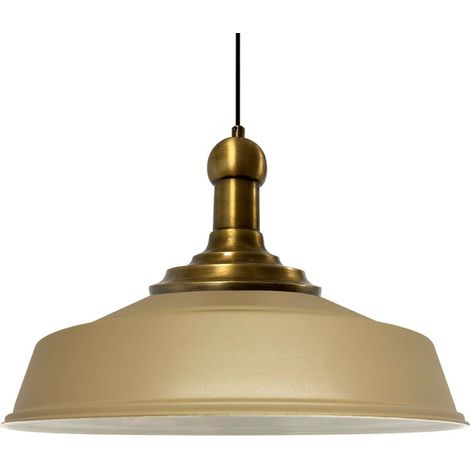 Handbemalte Industrielle Hängeleuchte aus Beige Metall – Vintage-Kronleuchter E27 Ø41 cm für Wohnzimmer, Schlafzimmer Oder Esszimmer (1/5)