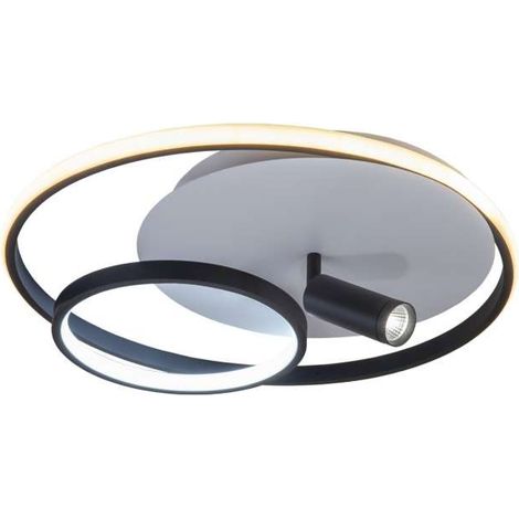 Plafón led modelo Garona acabado negro, 15cm(alto) 48cm(ancho) 48cm(fondo) . (1/5)