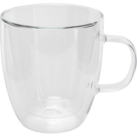 Tasse à double paroi avec anse, mug en verre transparent pour boissons chaudes, froides, thé au lait, 250 ml (1/5)