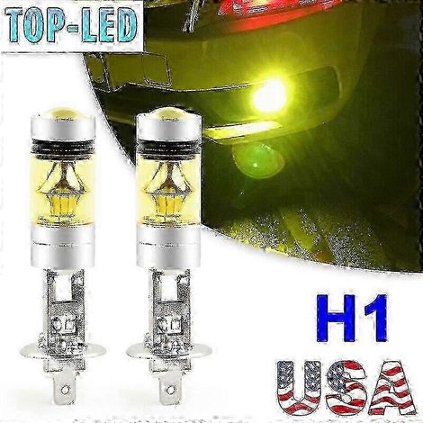 Ampoules LED H1 de remplacement pour Skoda, feux antibrouillard jaunes 3000K (1/5)